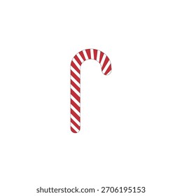 Un Vector de caña de caramelo a rayas rojas y blancas perfectamente renderizado, el símbolo por excelencia de la alegría tradicional de las Navidades y la dulzura invernal.