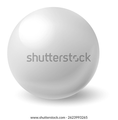 Perfectly shaped white sphere casting a delicate shadow on a pristine white background, creating a strikingly simple yet elegant composition that emphasizes modern minimalism