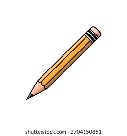Ein perfekt scharfer gelber Bleistift, ideal zur Illustration von Konzepten, die mit Bildung, Schreiben oder kreativem Design zu tun haben. Sauber und vielseitig für vielfältige Projekte.