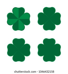 Perfectly symmetrical, each piece separatly isolated vector clover