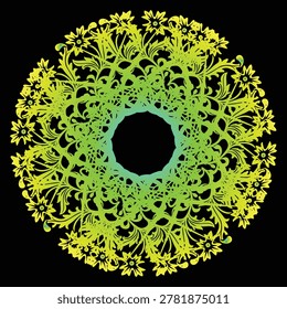 Perfectly symmetrical mandala artwork featuring precise geometric shapes. The black background ensures maximum visual impact and professional clarity. User-friendly EPS file compatible with all major design software.
