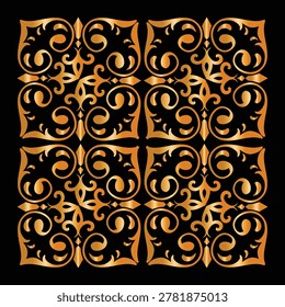 Perfectly symmetrical mandala artwork featuring precise geometric shapes. The black background ensures maximum visual impact and professional clarity. User-friendly EPS file compatible with all major design software.
