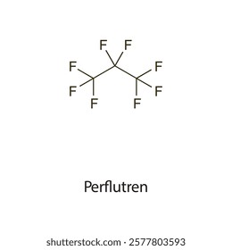 Perflisopent flat skeletal molecular structure Contrast media treatment. Vector illustration scientific diagram.