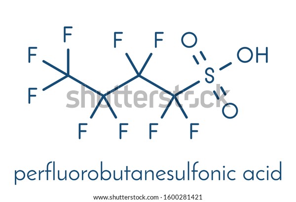 Perfluorobutanesulfonic Acid Fluorosurfactant Molecule Skeletal Formula ...