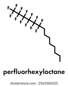 Perfluorohexyloctane drug molecule. Skeletal formula.