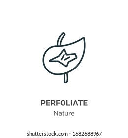 Perfoliate outline vector icon. Thin line black perfoliate icon, flat vector simple element illustration from editable nature concept isolated stroke on white background