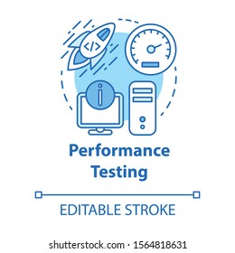 Perfomance testing turquoise concept icon. Software development idea thin line illustration. Application programming. Workflow efficiency. Vector isolated outline drawing. Editable stroke