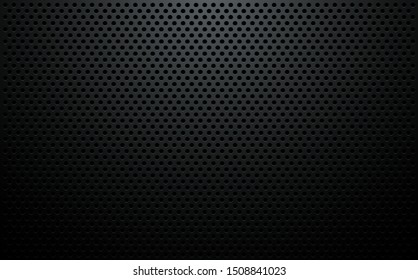 Perforated black metal sheet background