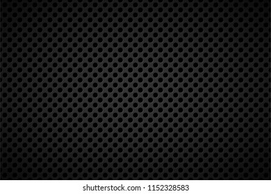 Perforated black metallic background, abstract background vector illustration