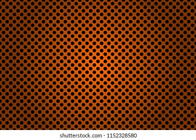 Perforated black and orange metallic background, abstract background vector illustration