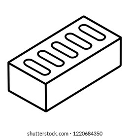 Perforated brick. Vector flat outline icon illustration isolated on white background.