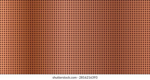Perforated copper metal sheet texture background