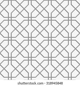 Perforated crossing grids.Seamless geometric background. Modern monochrome 3D texture. Pattern with realistic shadow and cut out of paper effect.