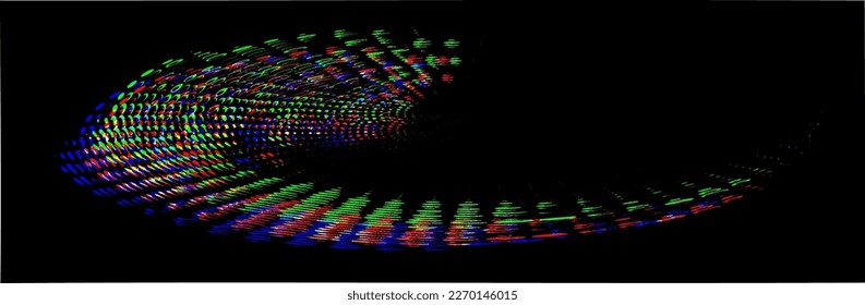Perforated dotted line iridescent swirl rim. Vector.