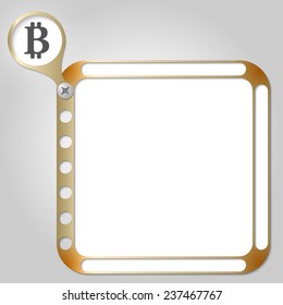 perforated frame for any text and bit coin symbol