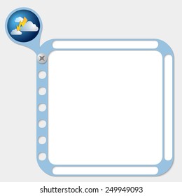 perforated frame for any text and cloud and flash