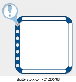 perforated frame for any text and exclamation mark