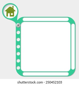 perforated frame for any text and home icon