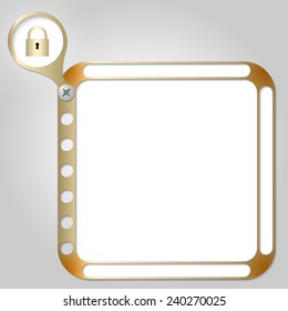 perforated frame for any text and padlock
