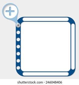 perforated frame for any text and plus symbol