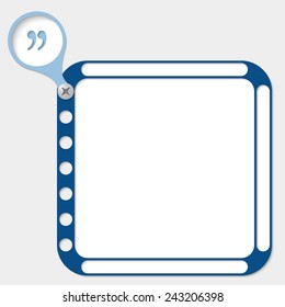 perforated frame for any text and quotation mark