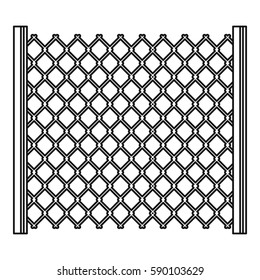 Perforated gate icon. Outline illustration of perforated gate vector icon for web