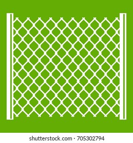 Perforated gate icon white isolated on green background. Vector illustration