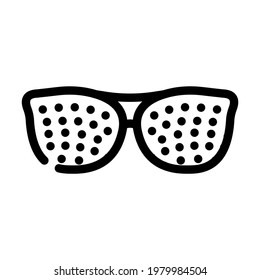 vector de icono de línea de gafas perforadas. signo de gafas perforadas. símbolo de contorno aislado ilustración negra