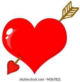 Perforated Heart With Arrow