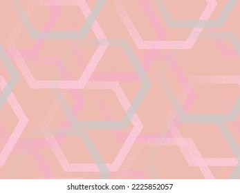 Perforated hexagon geometric seamless vector pattern. Hex pointillism background graphic design. Gradient grains hexagonal shapes. Vintage endless linear motif. Hipster style geometry repetition.