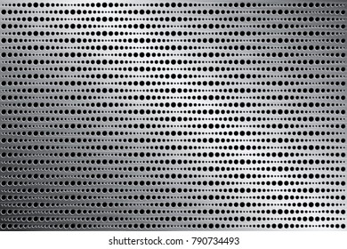 Perforated iron background texture. Vector illustration