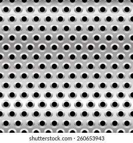 Perforated Metal Background. Punched Metal with Circles.