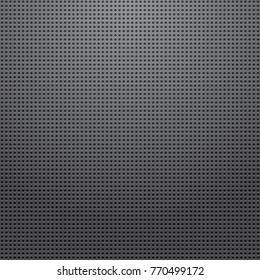 Perforated metal gradation texture, Grey perforated dot background, Metallic dotted plate ,Gray seamless background. Vector