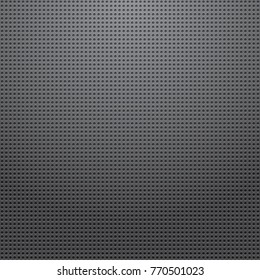 Perforated metal gradation texture, Grey perforated dot background, Metallic dotted plate ,Gray seamless background. Vector