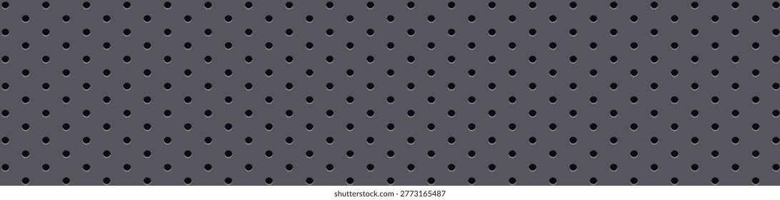 Perforated metal panel pattern flat gray industrial texture.