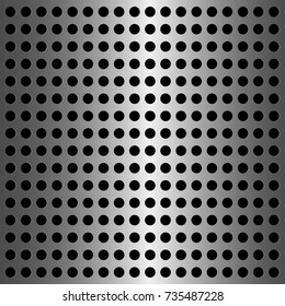 Perforated metal silver texture pattern background. Vector illustration.
