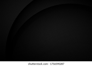 perforierte Metallstruktur mit geometrischem Hintergrund. Schwarzer abstrakter geometrischer Hintergrund. abstrakter Stahlhintergrund und Schatten. Vektor 3d. EPS10.