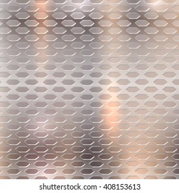 Perforated metallic background brushed polished copper texture, created with gradient mesh. Vector EPS 10.