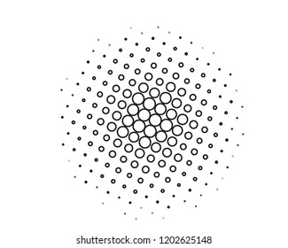Perforated panel. Abstract futuristic background with halftone effect. scalable vector graphics. Black and white