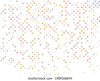 Perforated pattern. Design with circles, rounds. Halftone background. Common geometric design for patterns, cards, and covers. Vector illustration. Light colours. 