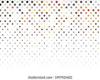 Perforated pattern. Design with circles, rounds. Halftone background. Common geometric design for patterns, cards, and covers. Vector illustration. Light colours. 