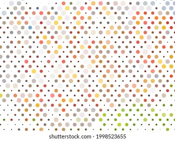 Perforated pattern. Design with circles, rounds. Halftone background. Common geometric design for patterns, cards, and covers. Vector illustration. Light colours. 