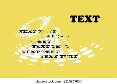 Perforated polka dot vortex outline with copy space for text. A transparent helix or whirlpool with radial rays of spots or strokes or dots.  Halftone pattern, copy space. Vector.