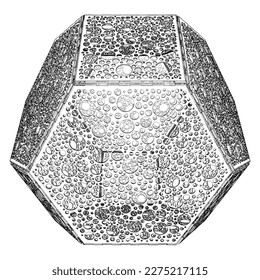 Perforated Polyhedron With Hexagon And Square Sides Solid Shape Vector 03. Illustration Isolated On White Background. A Vector Illustration Of Geometric Shape. Platonic Solids. Geometric Figures.
