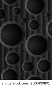 Perforated sheet of black metal. Vector illustration. Sketch for creativity.