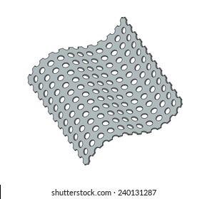 Perforated sheet isolated on white background.