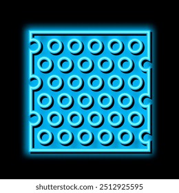 perforated sheet metal neon light sign vector. perforated sheet metal illustration