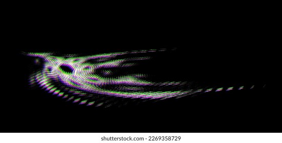 Perforated silhouette of creature of middle layer of astral visible on subtle plane.  Variable with different color substrates. Imitation of multi-colored glow, confetti. vector.