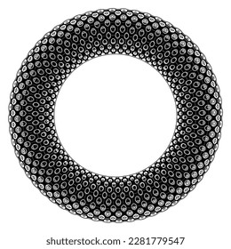 Perforated Torus Vector 01. Illustration Isolated On White Background. A Vector Illustration Of Torus Background. 