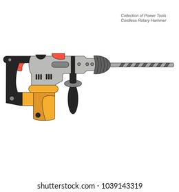 Perforator cartoon. Outlined illustration with thin line black stroke